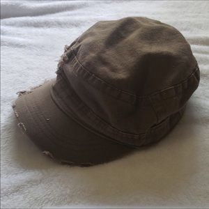 Brown Distressed Military Cap